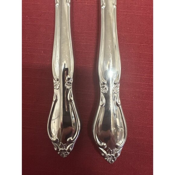 Vintage Imperial Stainless Rosedale Carving Set Knife & Fork USA Floral Design - Picture 10 of 10